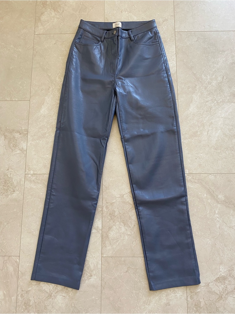 Wilfred Navy Faux Leather Straight Jeans